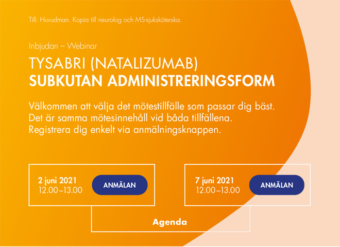 TYSABRI (NATALIZUMAB) SUBKUTAN ADMINISTRERINGSFORM