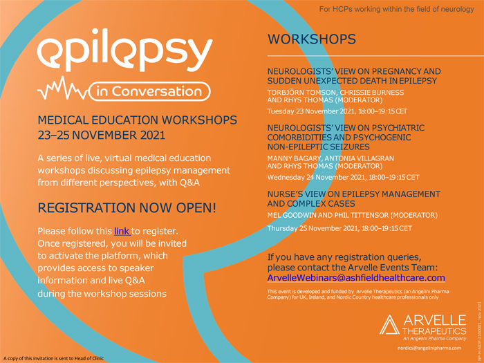 Epilepsy in conversation – Medical Education Workshops 23 – 25 November 2021